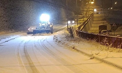 Battalgazi'de karla mücadele gece boyu sürdü