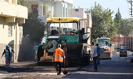 Büyükşehir'den Ceylanpınar'daki yolda asfalt çalışması