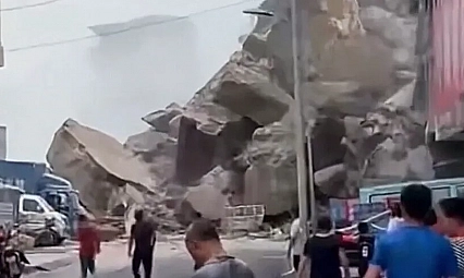 Çongçing'de heyelan meydana geldi