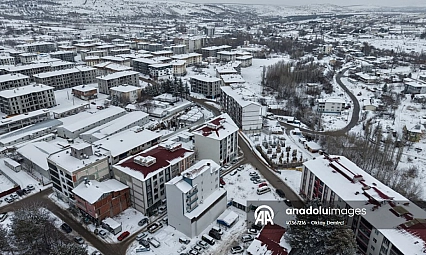 Doğanşehir'de kar manzaraları dronla görüntülendi