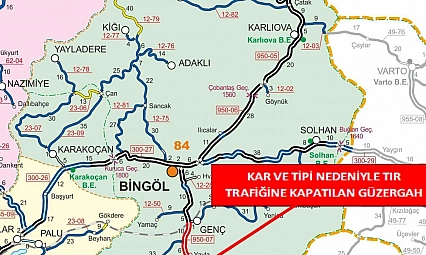 Kar yağışı nedeniyle karayolu tır trafiğine kapatıldı