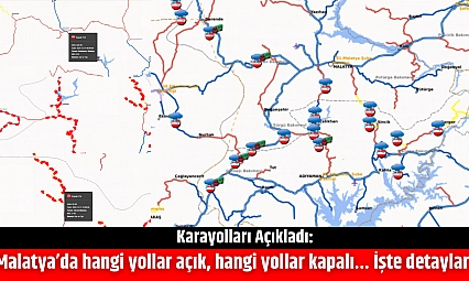 Karayolları Açıkladı: Malatya'da hangi yollar açık, hangi yollar kapalı… İşte detaylar