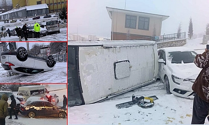 Kış Lastiği İhmali Malatya'da Trafiği Felç Etti