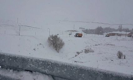 Kızıldağ'da kar etkili oldu