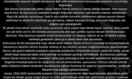 Kocasinan Şimşekspor'dan sert açıklama