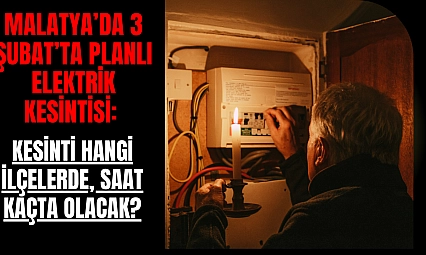Malatya'da 3 Şubat'ta Planlı Elektrik Kesintisi: Kesinti Hangi İlçelerde, Saat Kaçta Olacak?