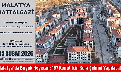 Malatya'da büyük heyecan: 197 konut için kura çekimi yapılacak