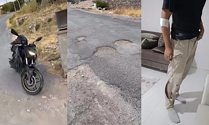 Malatya'da doldurulmayan çukurlar tehlike oluşturuyor!!