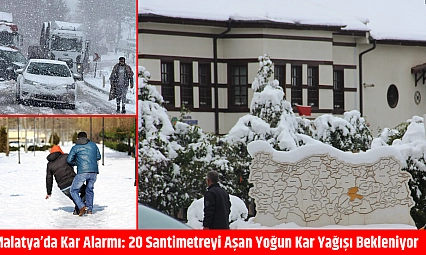 Malatya'da Kar Alarmı: Kar Kalınlığı 20 Santimetreyi Aşacak
