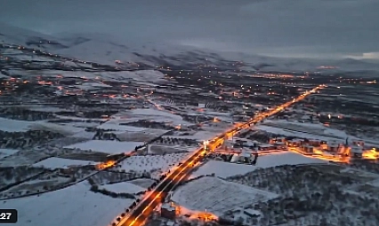 Malatya'da kış sessizliği dron görüntüleriyle birleşti