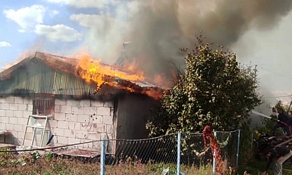 Malatya'da korkutan ev yangını