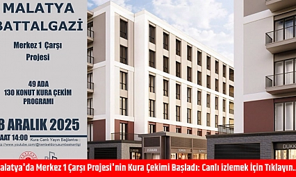 Malatya'da Merkez 1 Çarşı Projesi'nin Kura Çekimi Başladı: Canlı izlemek İçin Tıklayın…