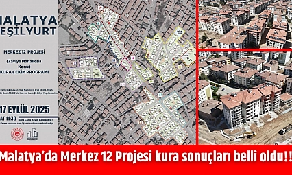 Malatya'da Merkez 12 Projesi kura sonuçları belli oldu!!