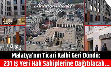 Malatya'nın Ticari Kalbi Geri Döndü: 231 İş Yeri Hak Sahiplerine Dağıtılacak