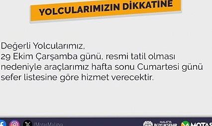 MOTAŞ'tan Duyuru: 29 Ekim Sefer Saatleri Değişti!