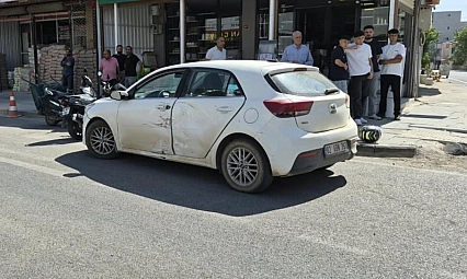 Motosiklet ile otomobil çarpıştı: 1 yaralı
