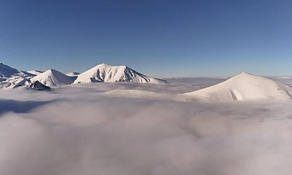 Palandöken sislerin içinde kayboldu