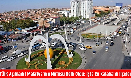 TÜİK açıkladı! Malatya'nın nüfusu belli oldu: İşte en kalabalık ilçeler