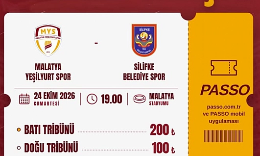 Yeşilyurtspor - Silifkespor maçı biletleri satışta