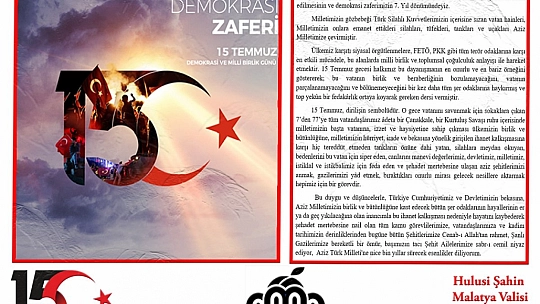 '15 Temmuz, dirilişin sembolüdür'