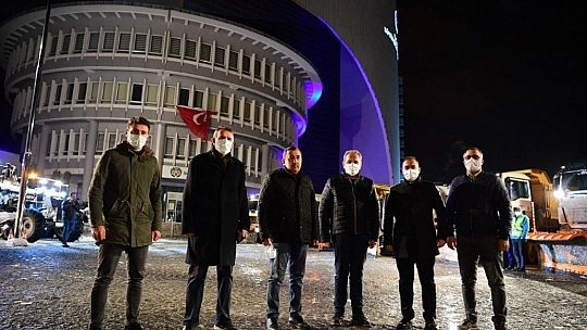 Malatya'da karla mücadele