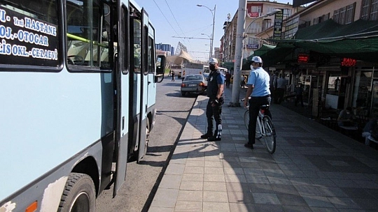 Bisikletli denetim yaptılar