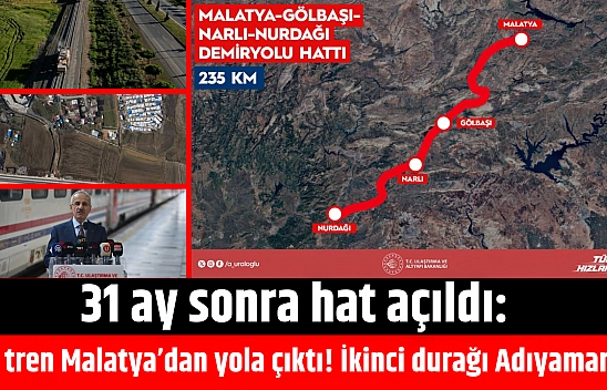 31 ay sonra hat açıldı: İlk tren Malatya'dan yola çıktı! İkinci durağı Adıyaman…