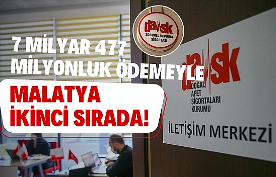 DASK'tan Malatya 7 buçuk milyarlık ödeme!