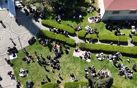 Bahçelievler deprem sonrası havadan görüntülendi