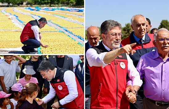 Bakan Yumaklı, Malatya'da aynı bahçede bu kez hasat mutluluğunu yaşadı!