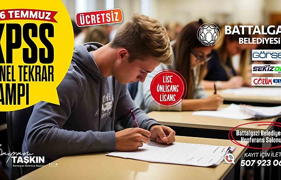 Battalgazi'den KPSS Adaylarına Muhteşem Destek: Ücretsiz Tekrar Kampı