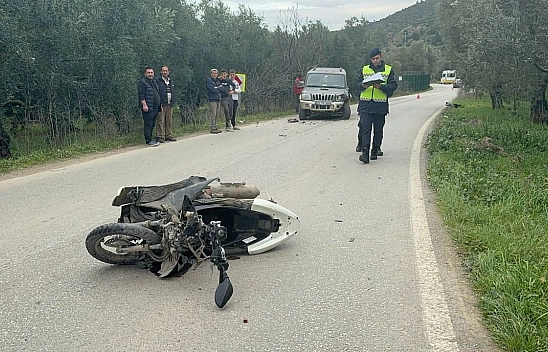 Bursa'da motosiklet cipe çarptı