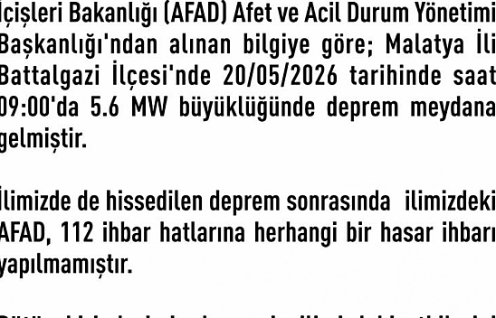 Elazığ Valiliği'nden açıklama: 'Herhangi bir hasar ihbarı yok'