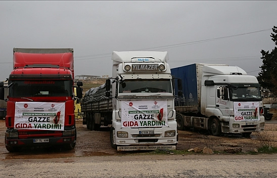 Gazze'ye 10 tır gıda yardımı