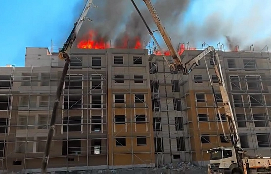 İnşaatta çıkan yangın korkuttu