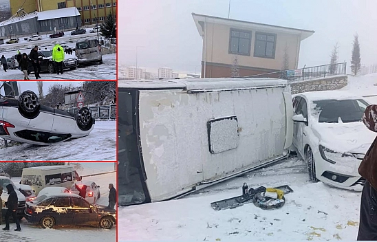 Kış Lastiği İhmali Malatya'da Trafiği Felç Etti