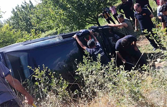 Malatya'da Otomobil Devrildi
