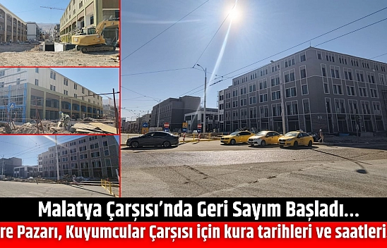 Malatya Çarşısı'nda Geri Sayım Başladı… Şire Pazarı, Kuyumcular Çarşısı için kura tarihleri ve saatleri…