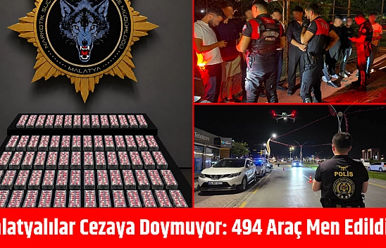 Malatyalılar cezaya doymuyor: 494 araç men edildi…