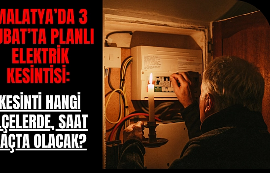 Malatya'da 3 Şubat'ta Planlı Elektrik Kesintisi: Kesinti Hangi İlçelerde, Saat Kaçta Olacak?