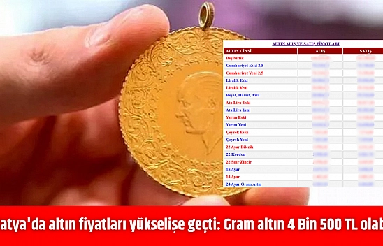 Malatya'da altın fiyatları yükselişe geçti: Gram altın 4 Bin 500 TL olabilir