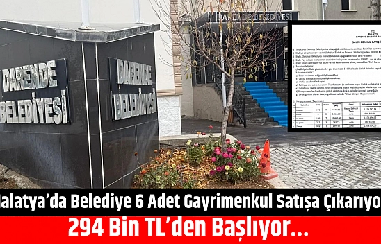 Malatya'da bir belediye arsa satacak: 294 Bin TL' den başlıyor…