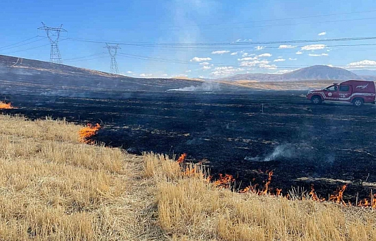 Malatya'da bin dönümlük alanda yangın!