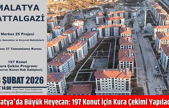 Malatya'da büyük heyecan: 197 konut için kura çekimi yapılacak