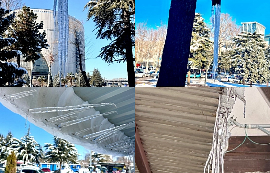 Malatya'da Dondurucu Soğuk Alarmı: Çatı Oluklarındaki Buz Sarkıtları Ölüm Saçıyor