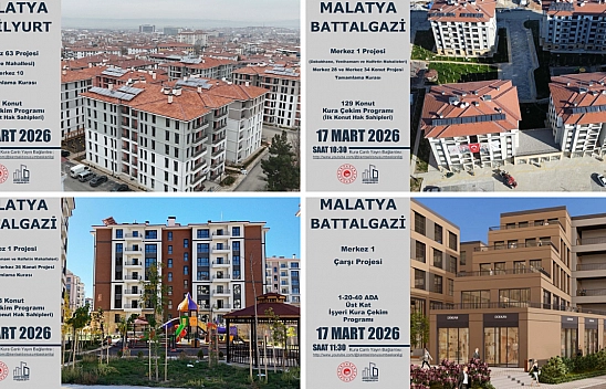 Malatya'da iş yeri ve 159 konutun kuraları çekilecek! İşte konut ve iş yeri kura çekim saatleri..