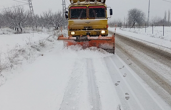 Malatya'da karla mücadele
