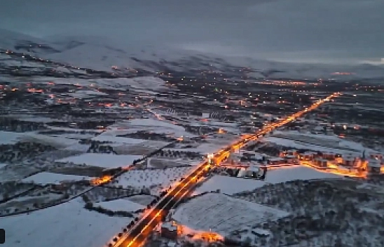 Malatya'da kış sessizliği dron görüntüleriyle birleşti