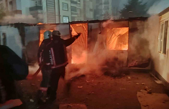 Malatya'da konteyner yangını