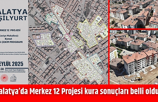 Malatya'da Merkez 12 Projesi kura sonuçları belli oldu!!